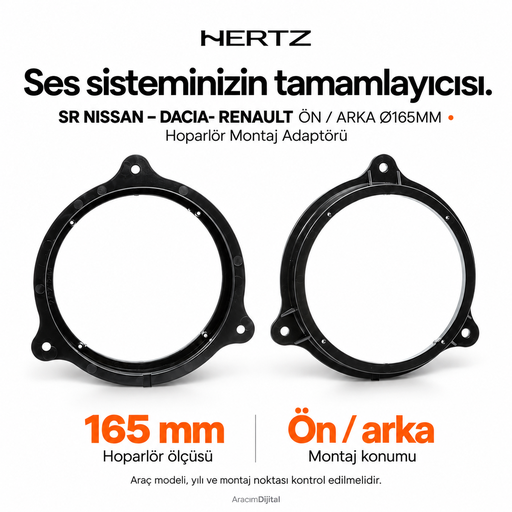 Hertz SR NISSAN – DACIA- RENAULT FRONT+REAR Ø165MM Hoparlör Montaj Adaptörü