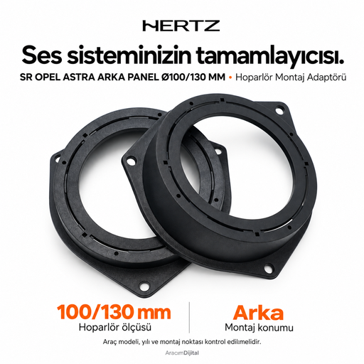 Hertz SR OPEL ASTRA REAR PANEL Ø100/130 MM Hoparlör Montaj Adaptörü
