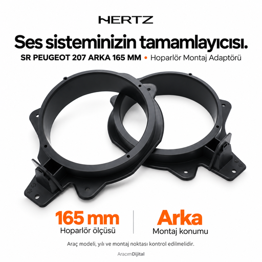 Hertz SR PEUGEOT 207 REAR 165 MM Hoparlör Montaj Adaptörü