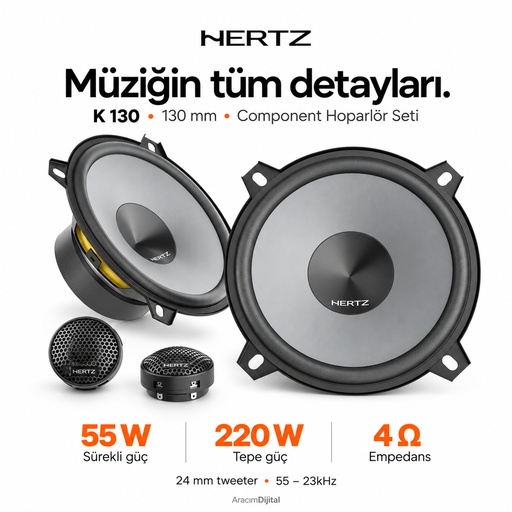Hertz K 130 Component Hoparlör Seti