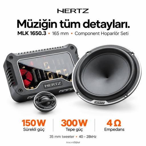 Hertz MLK 1650.3 Component Hoparlör Seti