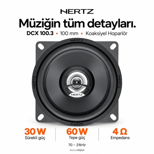 Hertz DCX 100.3 Koaksiyel Hoparlör