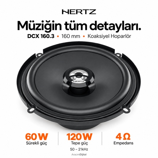Hertz DCX 160.3 Koaksiyel Hoparlör