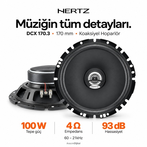 Hertz DCX 170.3 Koaksiyel Hoparlör