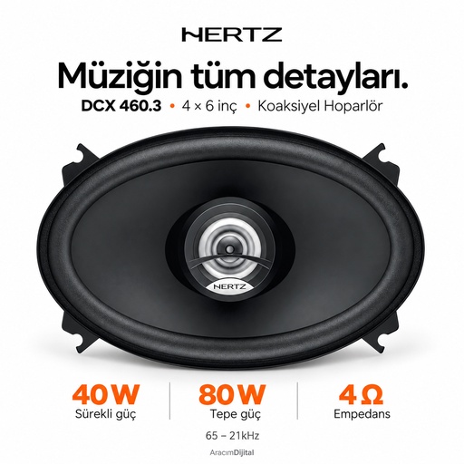 Hertz DCX 460.3 Koaksiyel Hoparlör