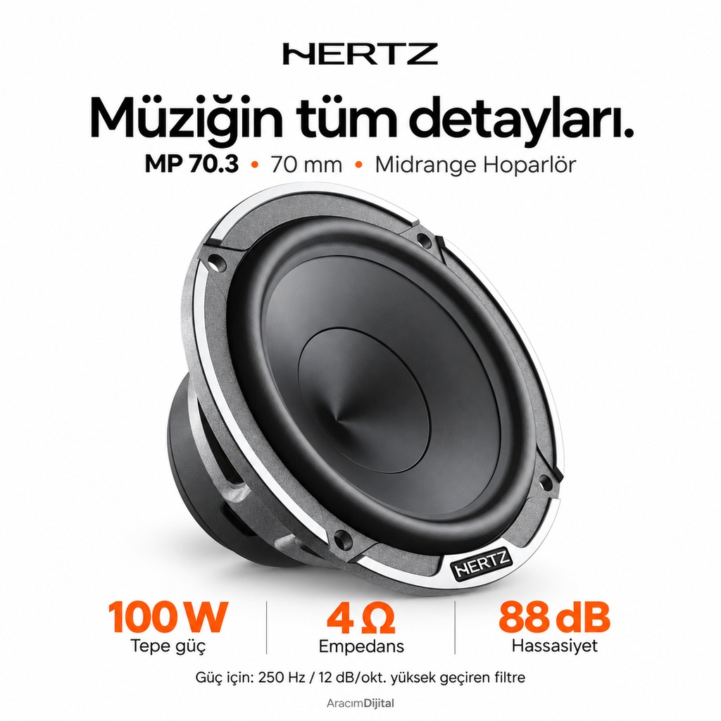 Hertz MP 70.3 Midrange Hoparlör