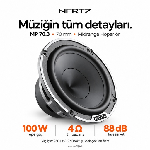 Hertz MP 70.3 Midrange Hoparlör