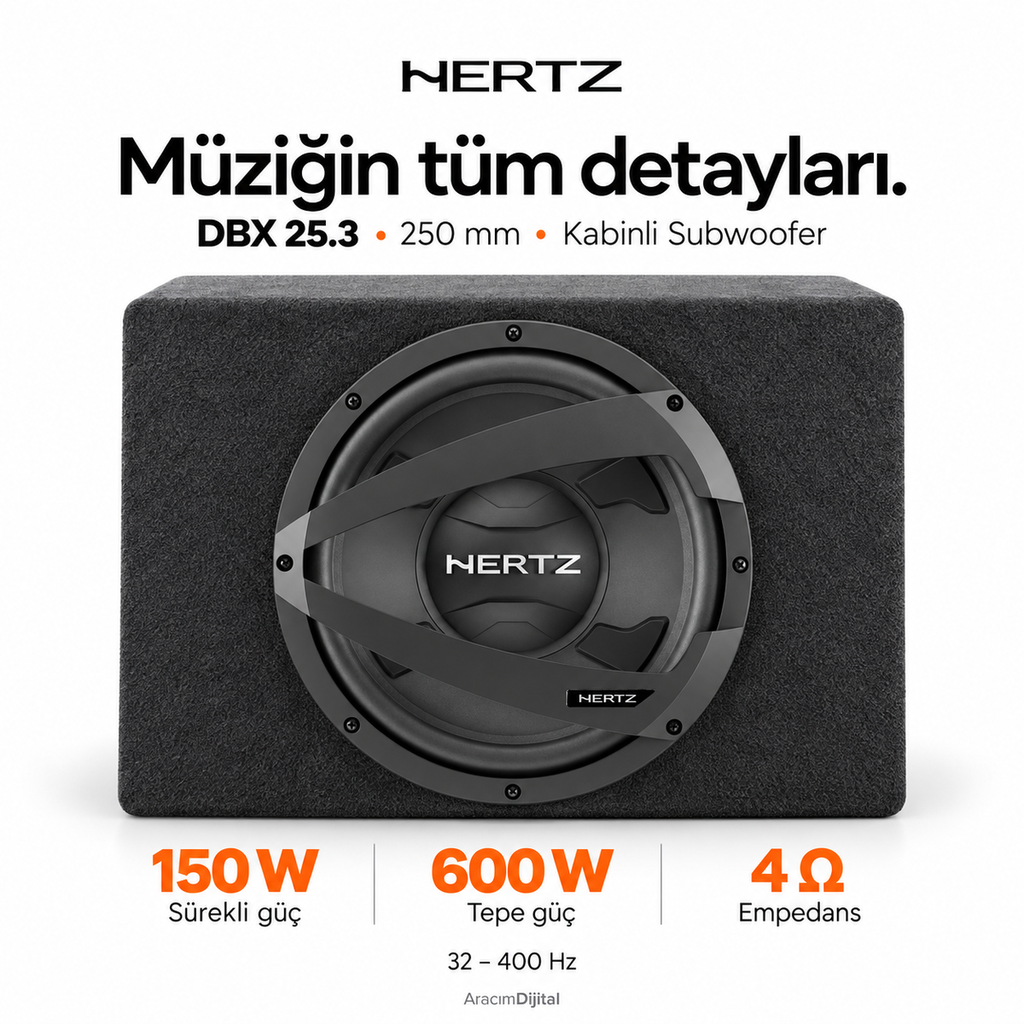 Hertz DBX 25.3 Kabinli Subwoofer