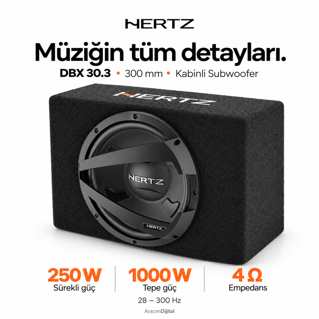 Hertz DBX 30.3 Kabinli Subwoofer