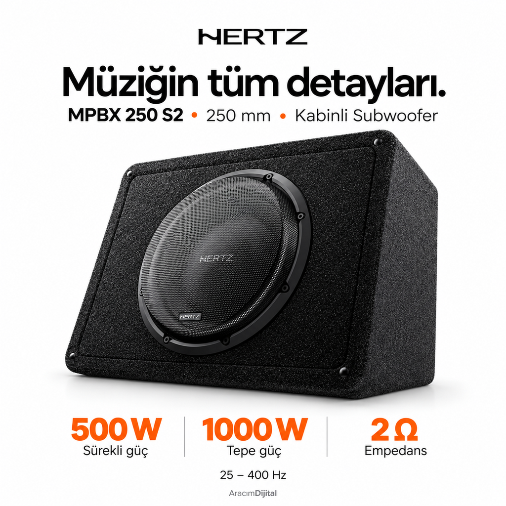Hertz MPBX 250 S2 Kabinli Subwoofer