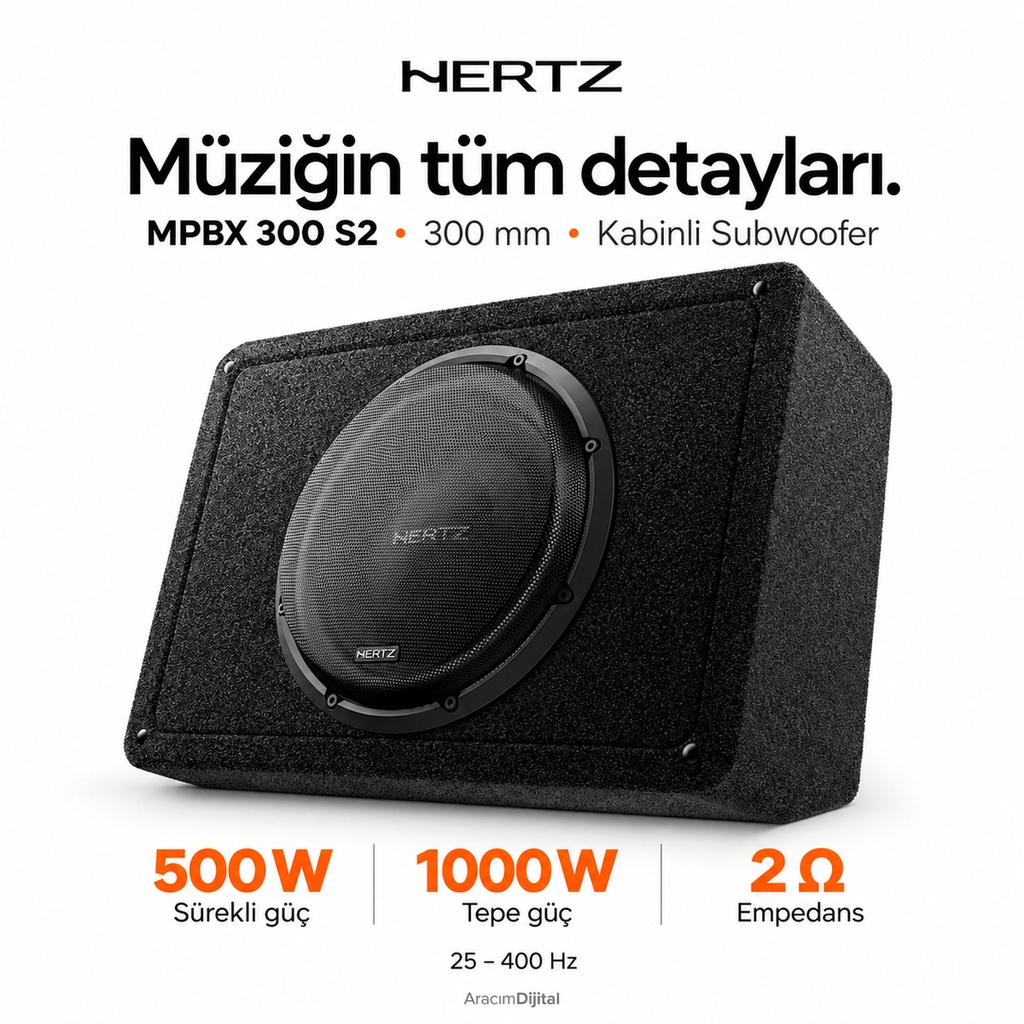 Hertz MPBX 300 S2 Kabinli Subwoofer