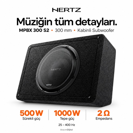 Hertz MPBX 300 S2 Kabinli Subwoofer