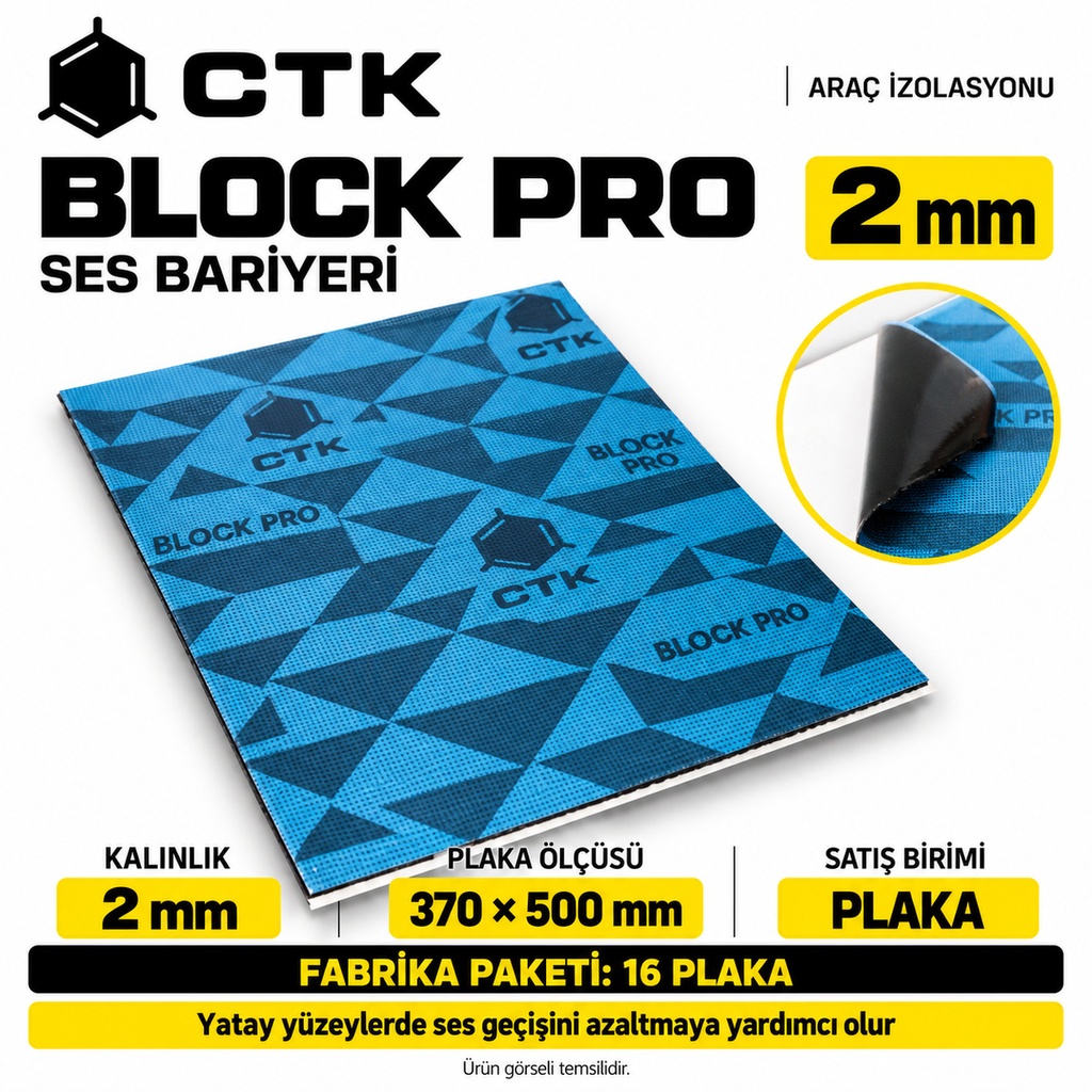 CTK Block Pro Ses Bariyeri 2 mm — 370 × 500 mm