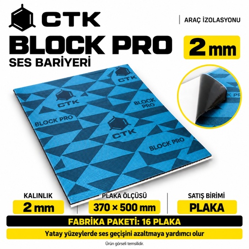 CTK Block Pro Ses Bariyeri 2 mm — 370 × 500 mm