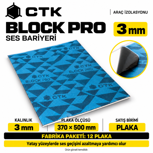 CTK Block Pro Ses Bariyeri 3 mm — 370 × 500 mm
