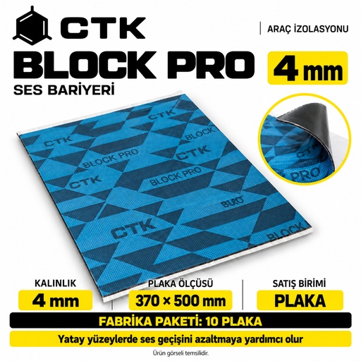 CTK Block Pro Ses Bariyeri 4 mm — 370 × 500 mm