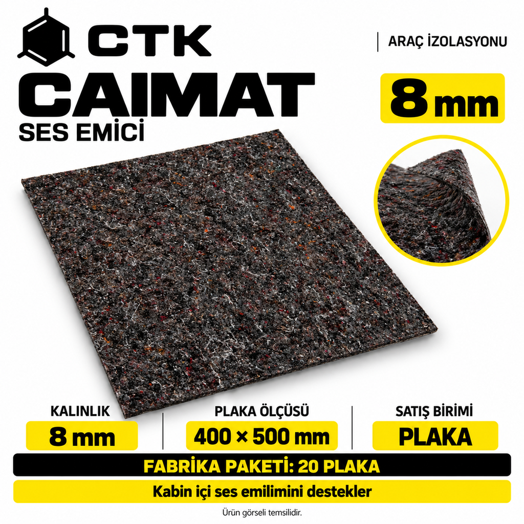 CTK Caimat Ses Emici 8 mm — 400 × 500 mm