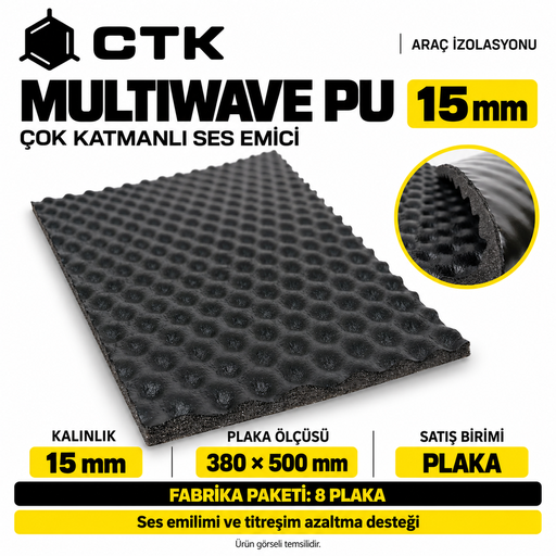 CTK Multiwave Pu Çok Katmanlı Ses Emici 15 mm — 380 × 500 mm