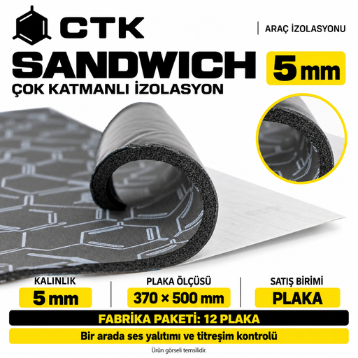 CTK Sandwich 5 mm — 370 × 500 mm — 12 Levha Paket