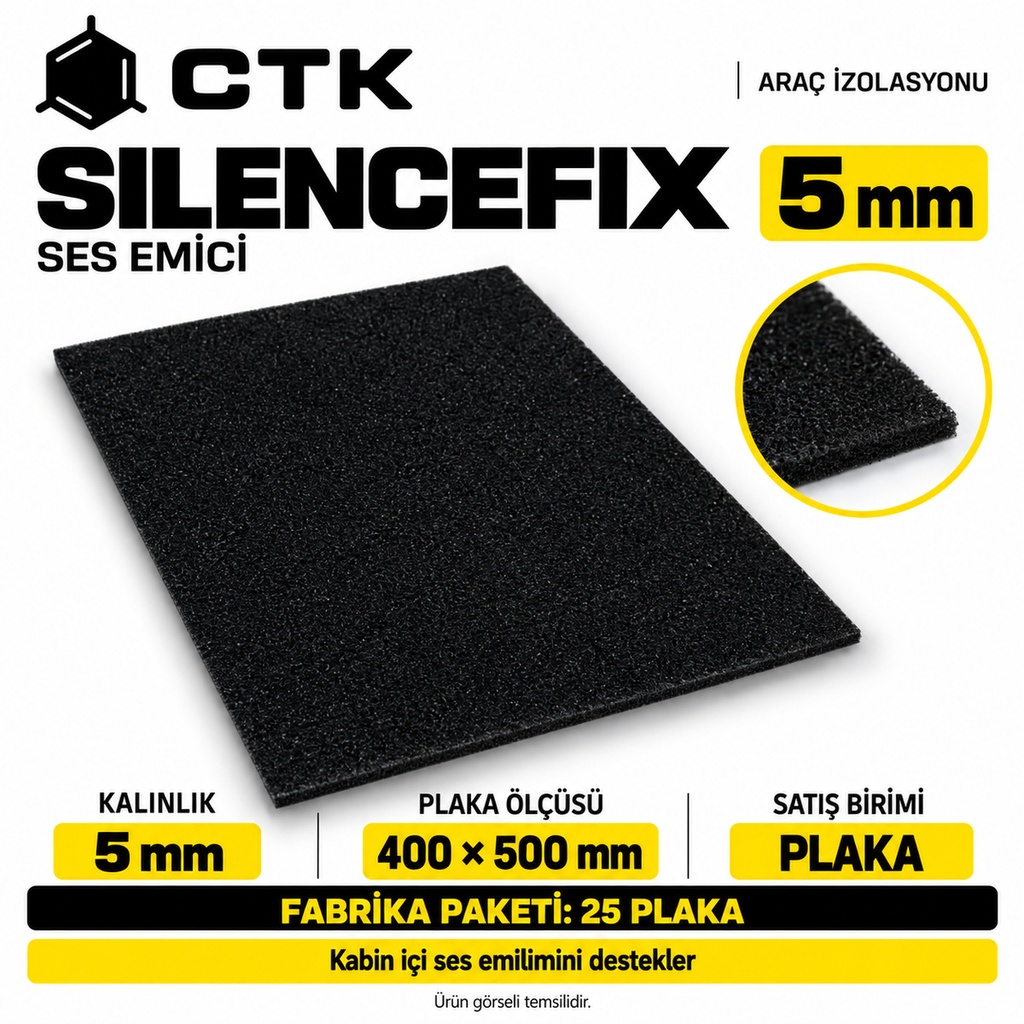 CTK Silencefix 5 mm — 1000 × 500 mm — 25 Levha Paket