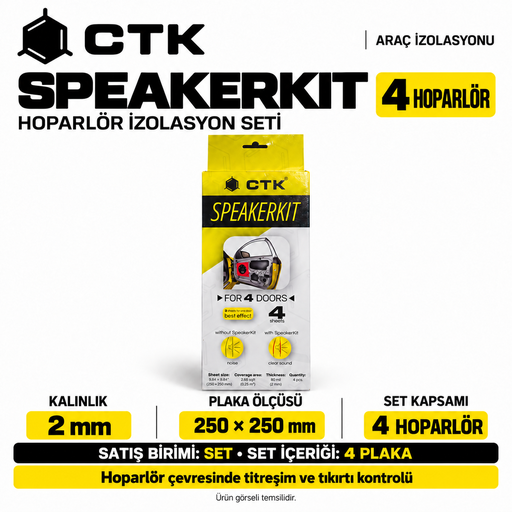 CTK Speakerkit Hoparlör İzolasyon Seti 2 mm — 250 × 250 mm