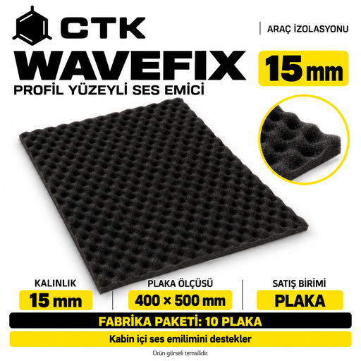 CTK Wavefix 15 mm — 1000 × 500 mm — 10 Levha Paket