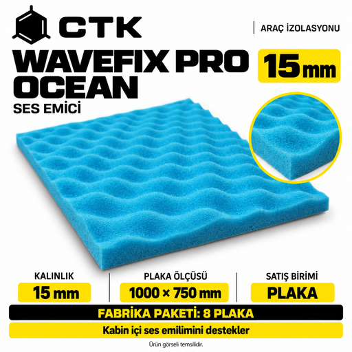 CTK Wavefix Pro Ses Emici 15 mm — 1000 × 750 mm