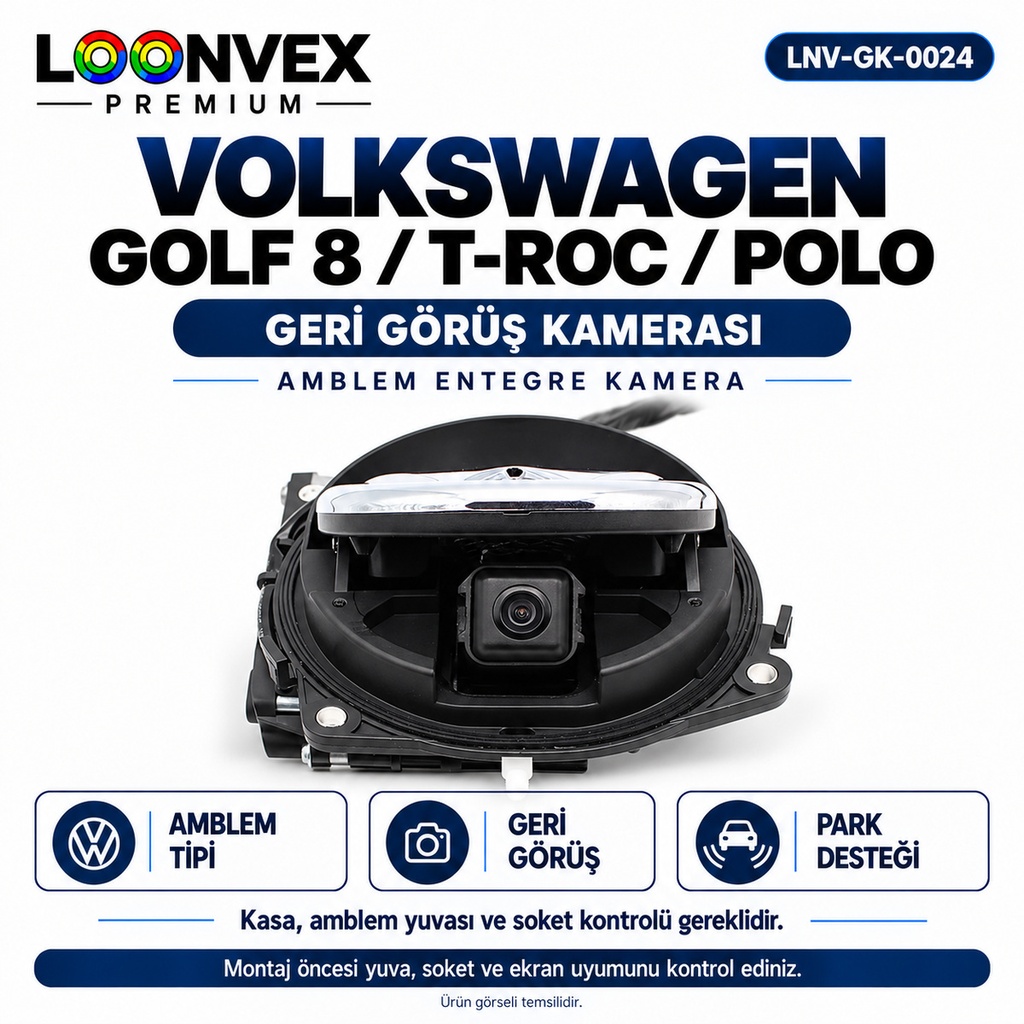 LOONVEX VOLKSWAGEN GOLF 8 / T-ROC / POLO Geri Görüş Kamerası