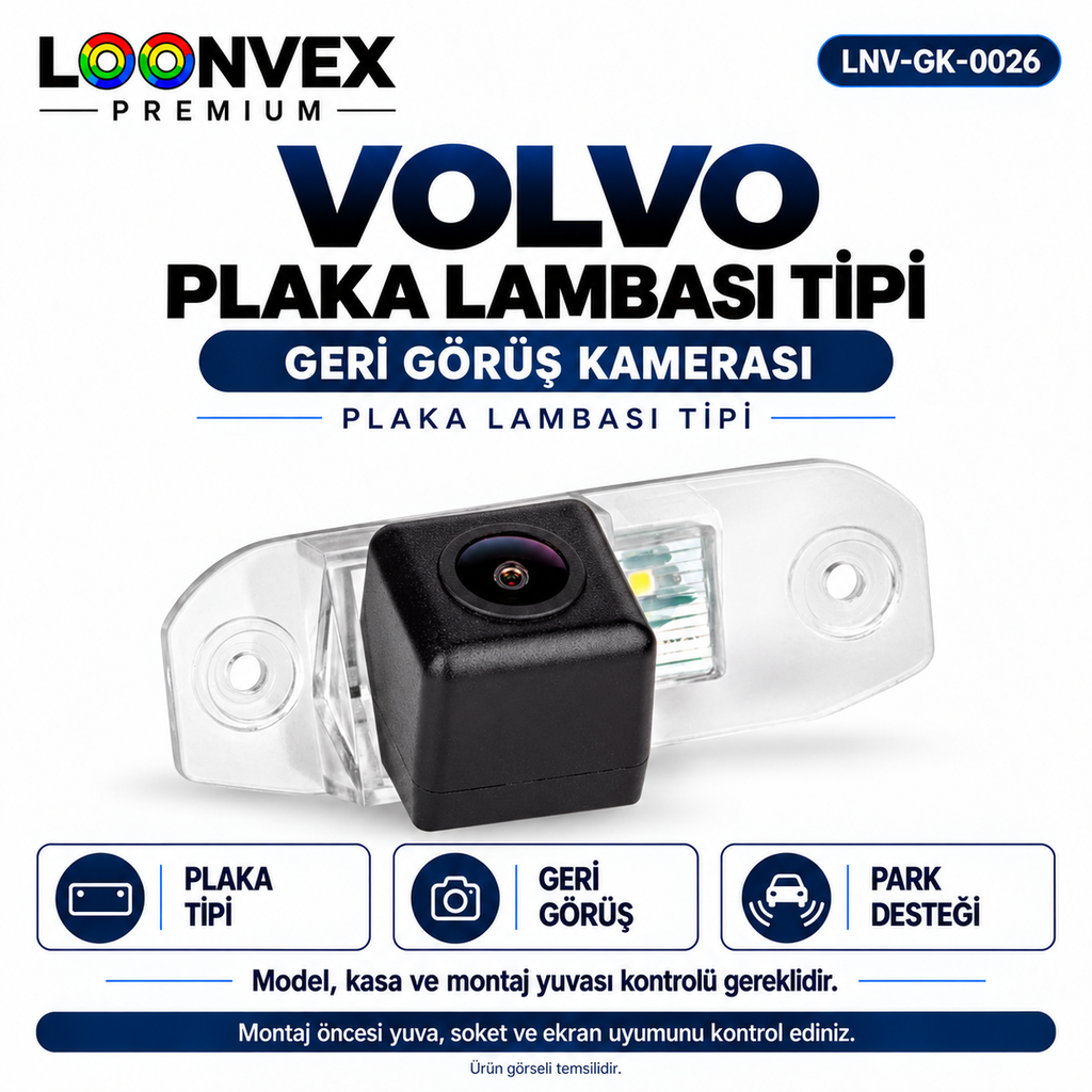 LOONVEX VOLVO PLAKA LAMBASI TİPİ Geri Görüş Kamerası