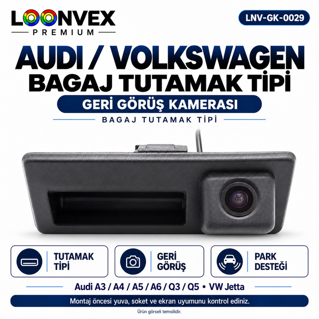 LOONVEX AUDI / VOLKSWAGEN BAGAJ TUTAMAK TİPİ Geri Görüş Kamerası