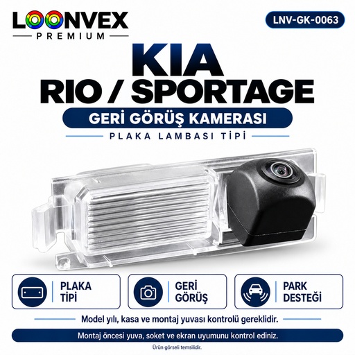 LOONVEX KIA RIO / SPORTAGE Geri Görüş Kamerası