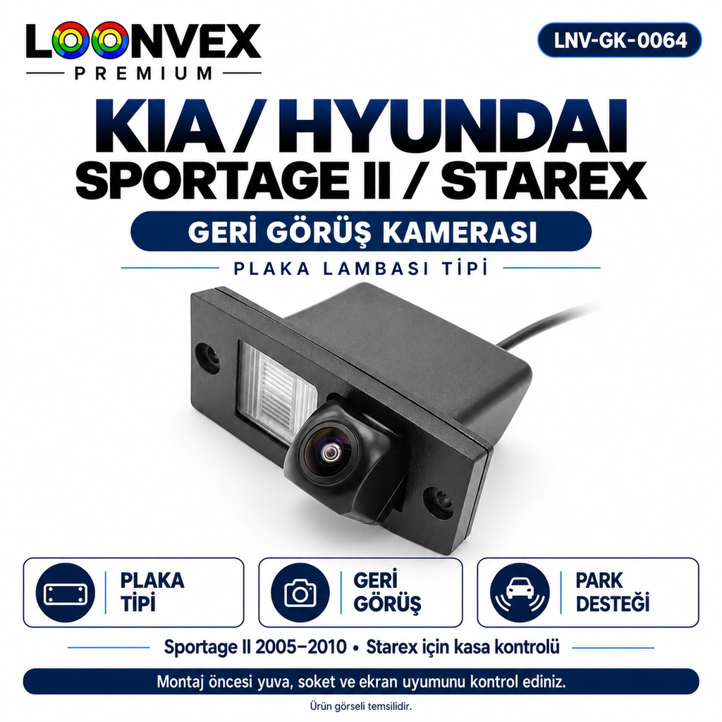 LOONVEX KIA / HYUNDAI SPORTAGE II / STAREX Geri Görüş Kamerası