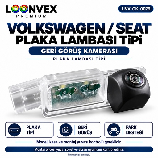 LOONVEX VOLKSWAGEN / SEAT PLAKA LAMBASI TİPİ Geri Görüş Kamerası