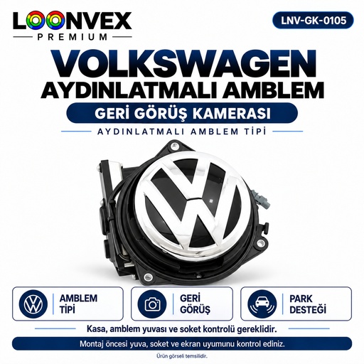 LOONVEX VOLKSWAGEN AYDINLATMALI AMBLEM Geri Görüş Kamerası