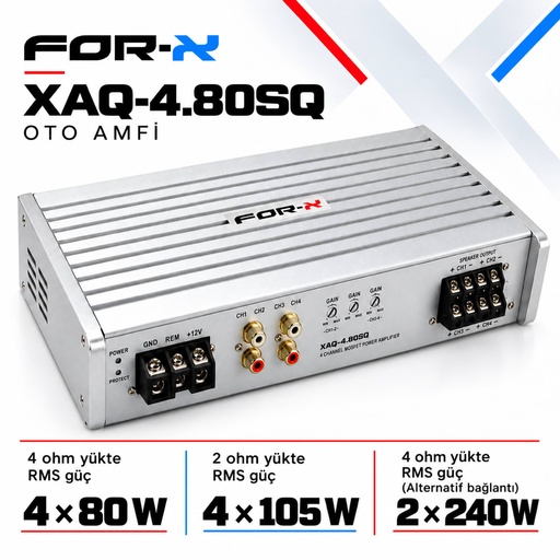 FOR-X XAQ-4.80SQ Oto Amfi