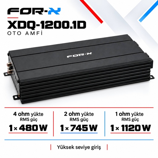 FOR-X XDQ-1200.1D Oto Amfi