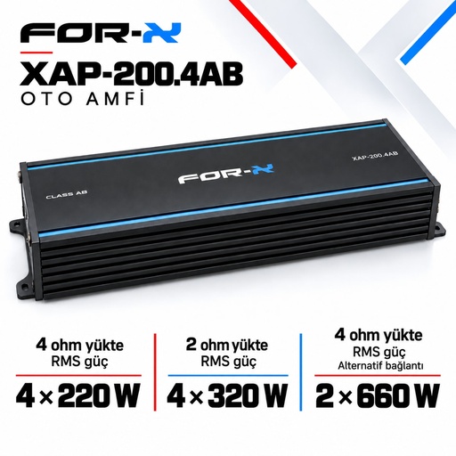 FOR-X XAP-200.4AB Oto Amfi