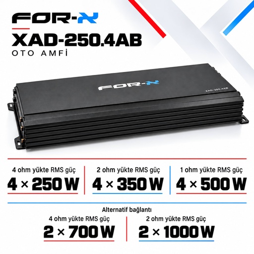 FOR-X XAD-250.4AB Oto Amfi