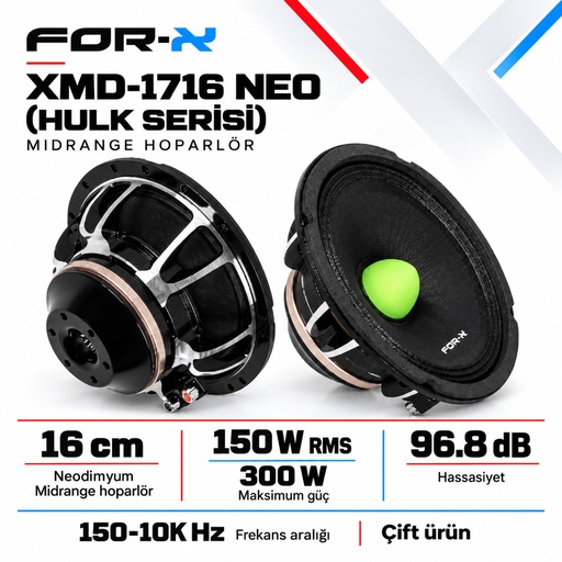 FOR-X XMD-1716 NEO (HULK SERİSİ) Midrange Hoparlör