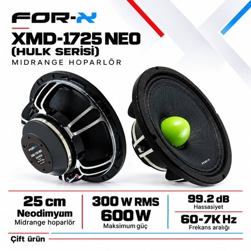 FOR-X XMD-1725 NEO (HULK SERİSİ) Midrange Hoparlör