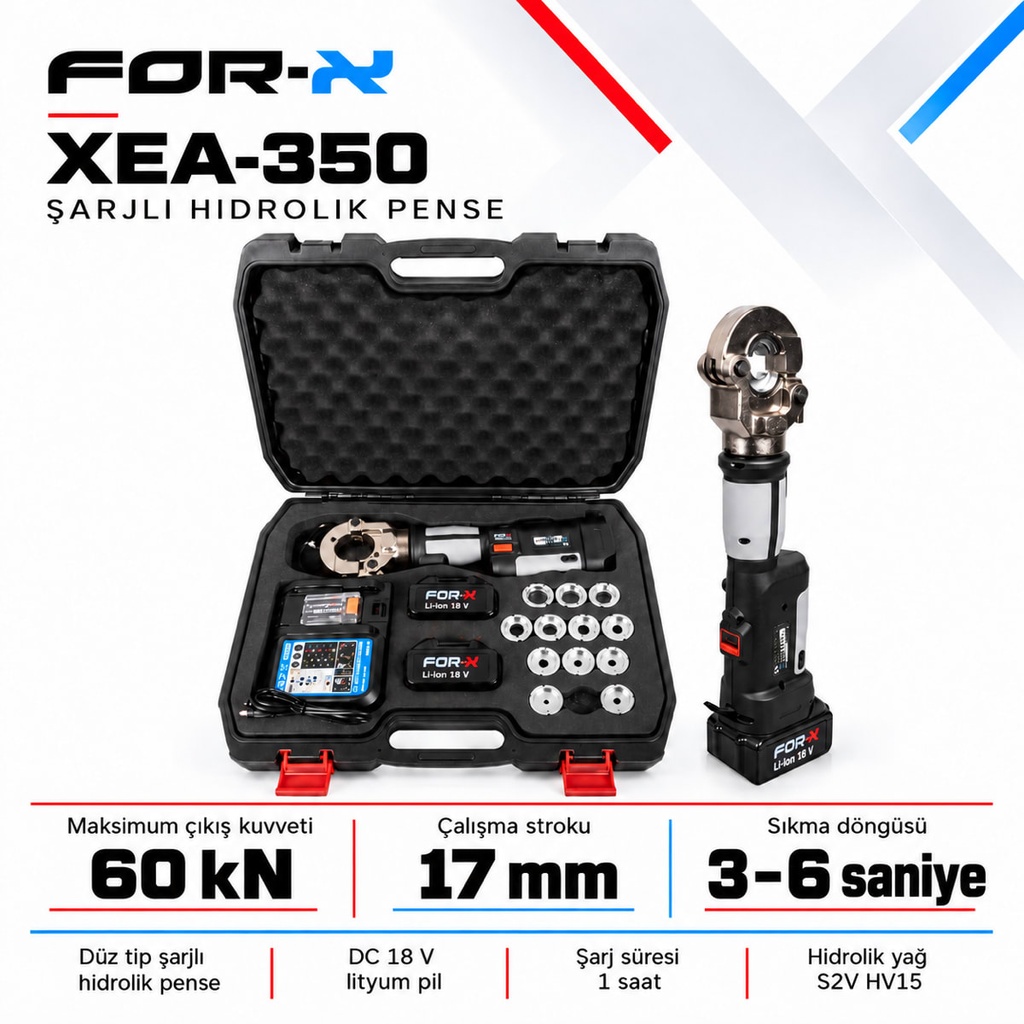 FOR-X XEA-350 Şarjlı Hidrolik Pense
