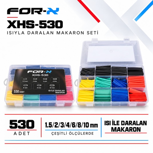 FOR-X XHS-530 Isıyla Daralan Makaron Seti