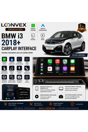 LOONVEX Premium BMW i3 2018+ CarPlay Interface – Kablosuz CarPlay & Android Auto