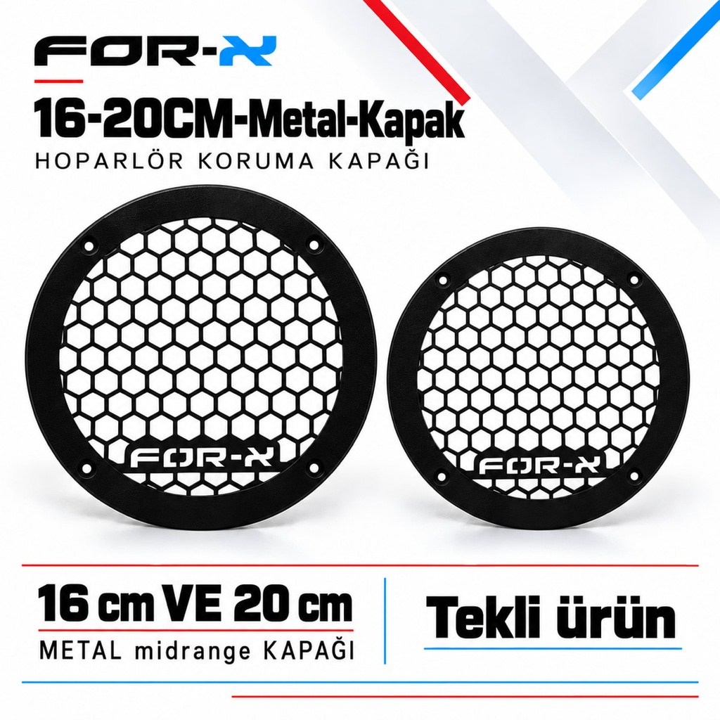 FOR-X 16-20CM-Metal-Kapak Hoparlör Koruma Kapağı