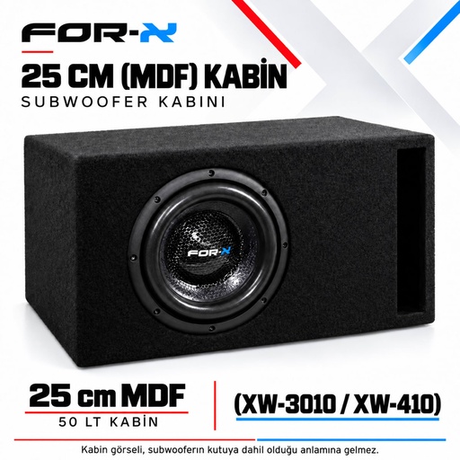 FOR-X 25 CM (MDF) KABİN Subwoofer Kabini