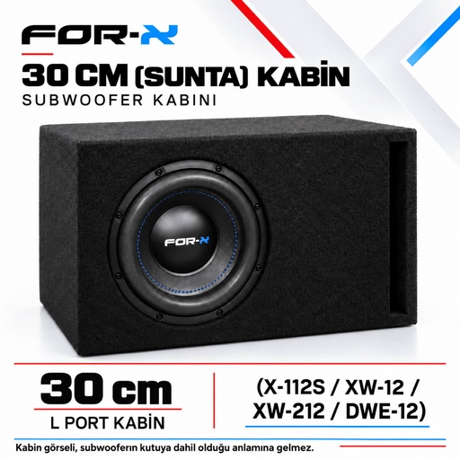 FOR-X 30 CM (SUNTA) KABİN Subwoofer Kabini