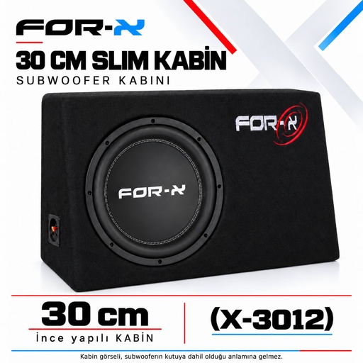 FOR-X 30 CM SLIM KABİN Subwoofer Kabini