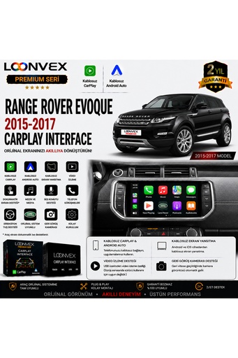 LOONVEX Premium Range Rover Evoque 2015-2017 CarPlay Interface – Kablosuz CarPlay & Android Auto