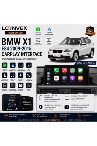 LOONVEX Premium BMW X1 E84 2009-2015 CarPlay Interface – Kablosuz CarPlay & Android Auto