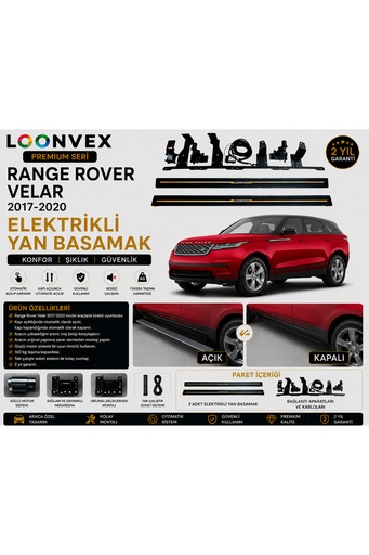 LOONVEX Premium Range Rover Velar 2017-2020 Elektrikli Yan Basamak Otomatik Açılır Kapanır